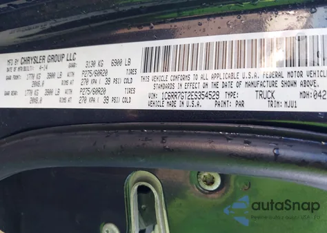 2014 Ram 1500 Big Horn from USA, damaged, VIN 1C6RR7GT2ES354529